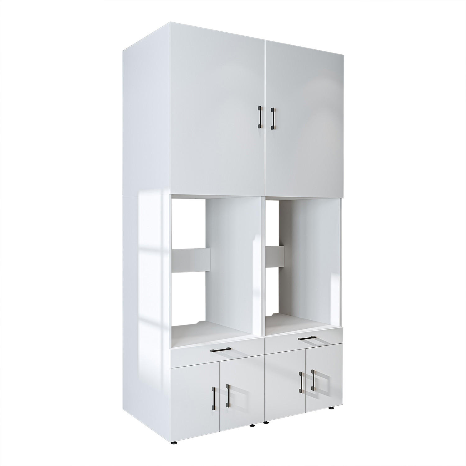 WASCHMASCHINENSCHRANK Serie 3 134cm Breit, 240cm Hoch - Weiß, Holzwerkstoff (134/240/67cm)