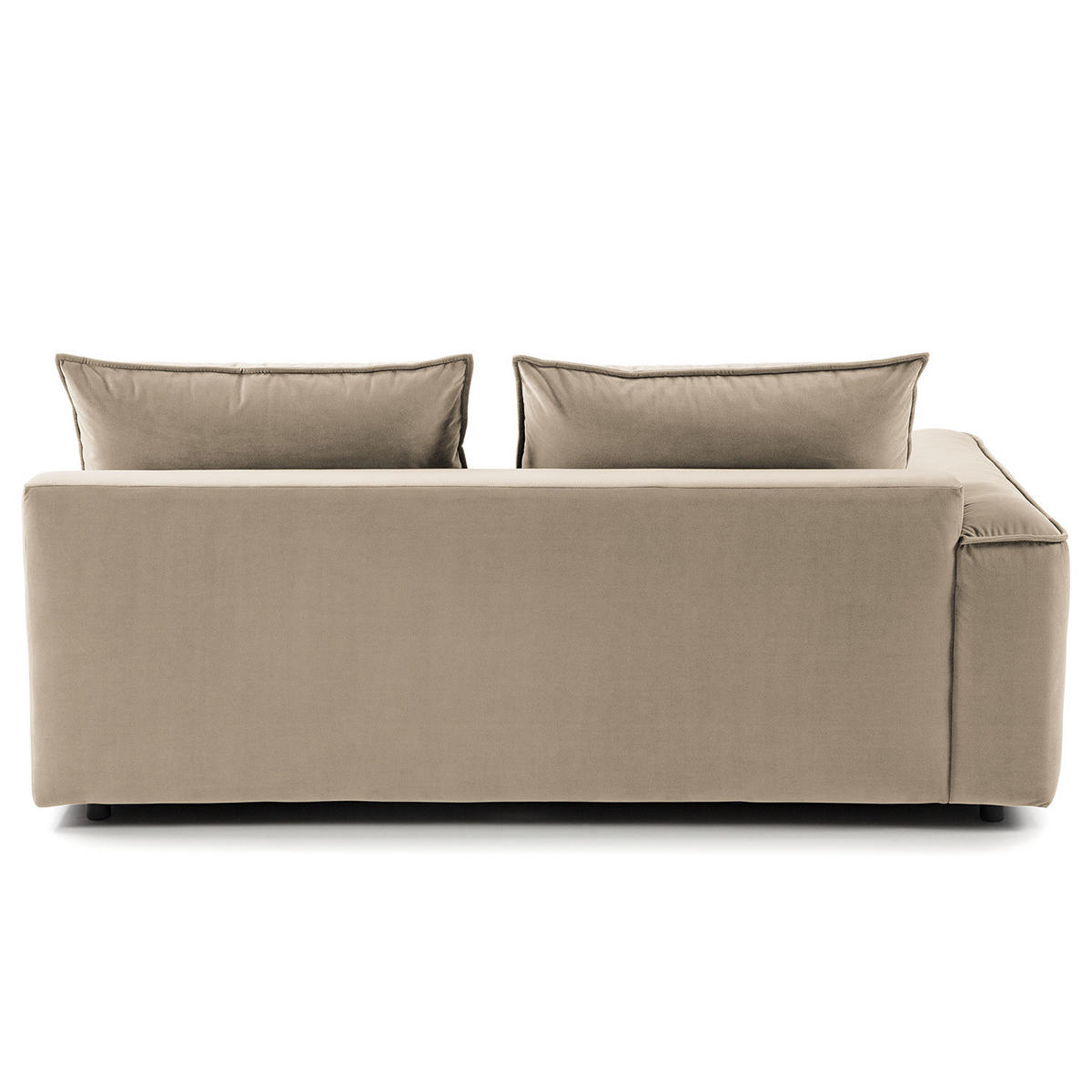 2,5-SITZER SOFA - modular - Beige/Schwarz, Holz/Kunststoff (189/80/99cm) - home24