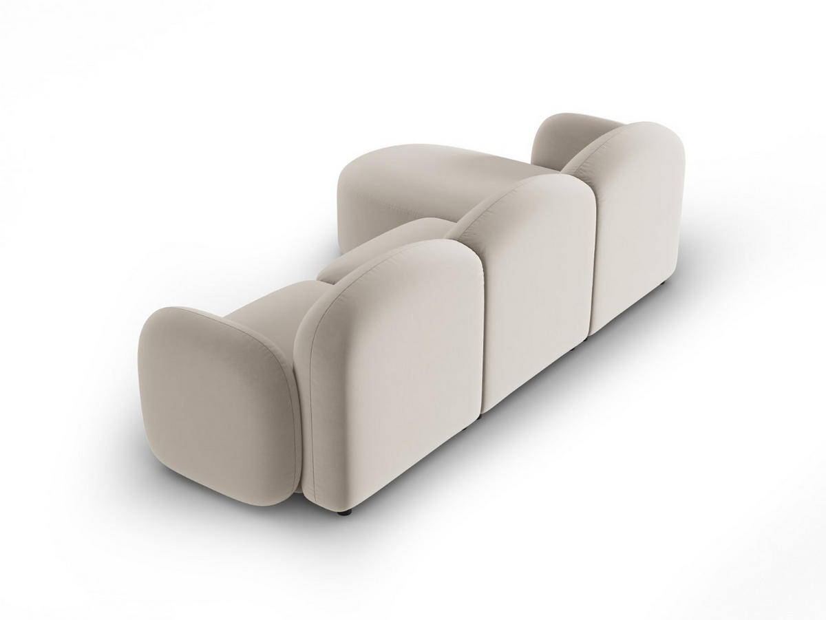 ECKSOFA rechts Blair aus Samt leichtes beige 4 Sitzplätze - Beige, Textil (155/272cm) - Micadoni
