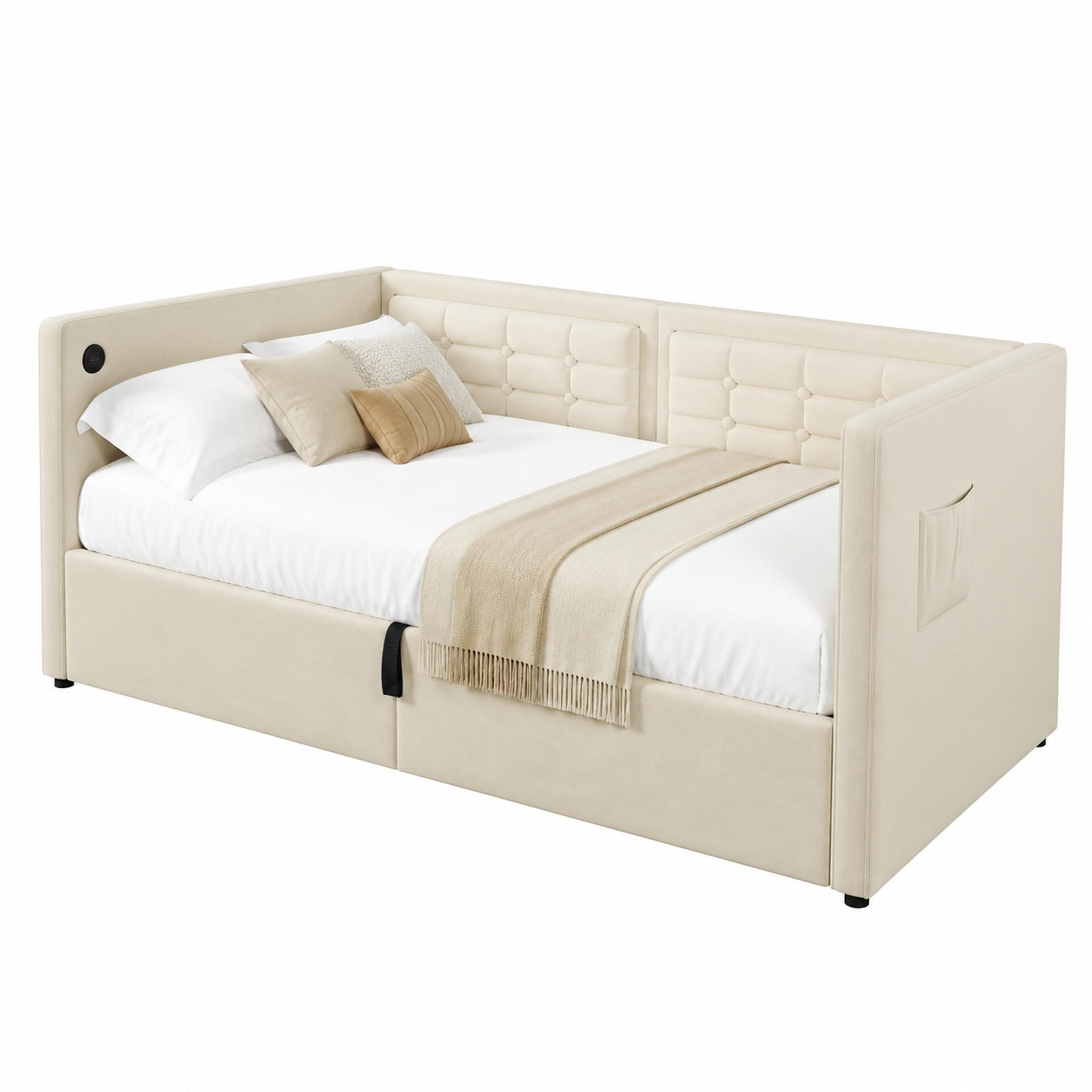 Meubliv Schlafsofa Beige 90x200 cm