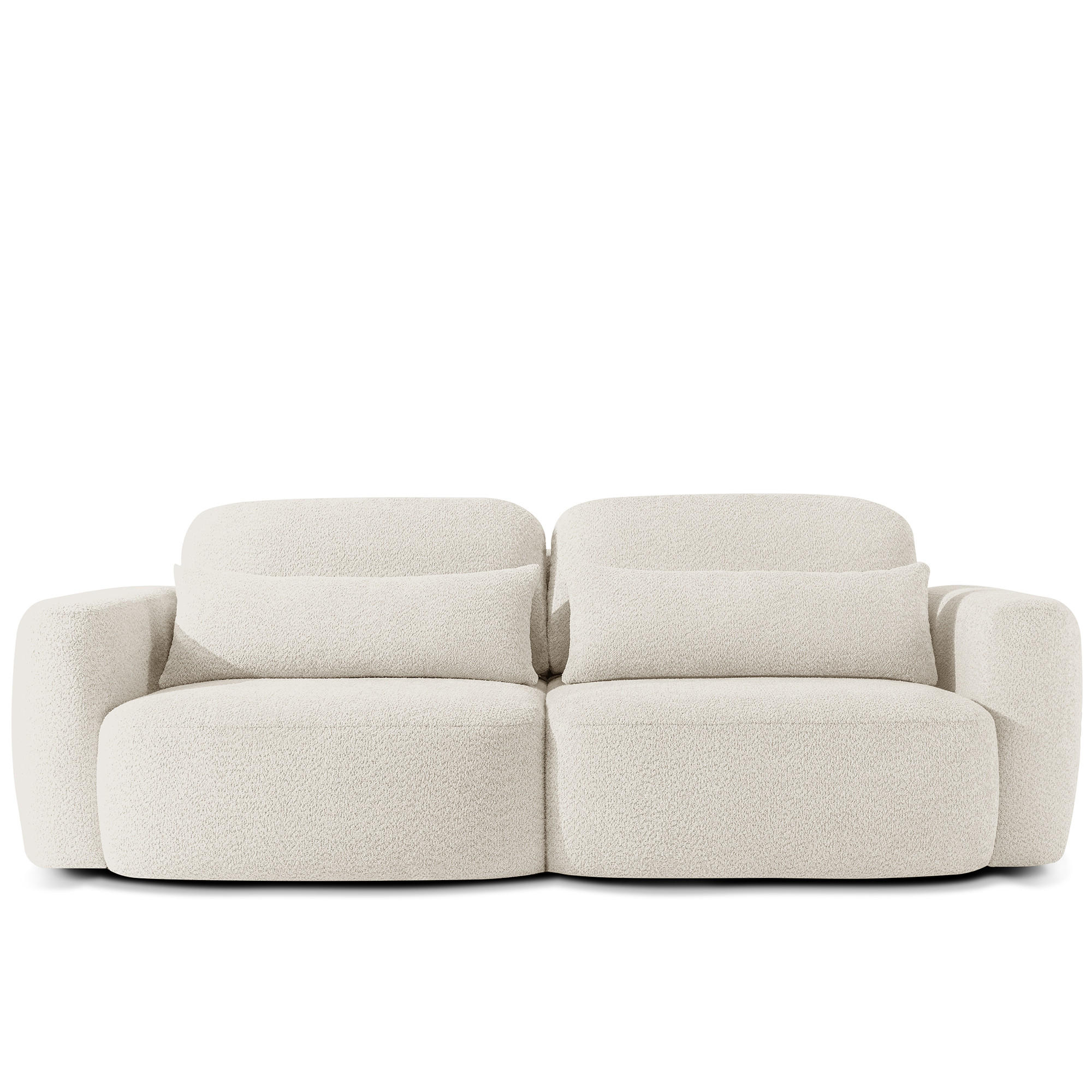 SOFA 3 ELOSA - Weiß, Holz/Textil (245/85/115cm) - KONSIMO®