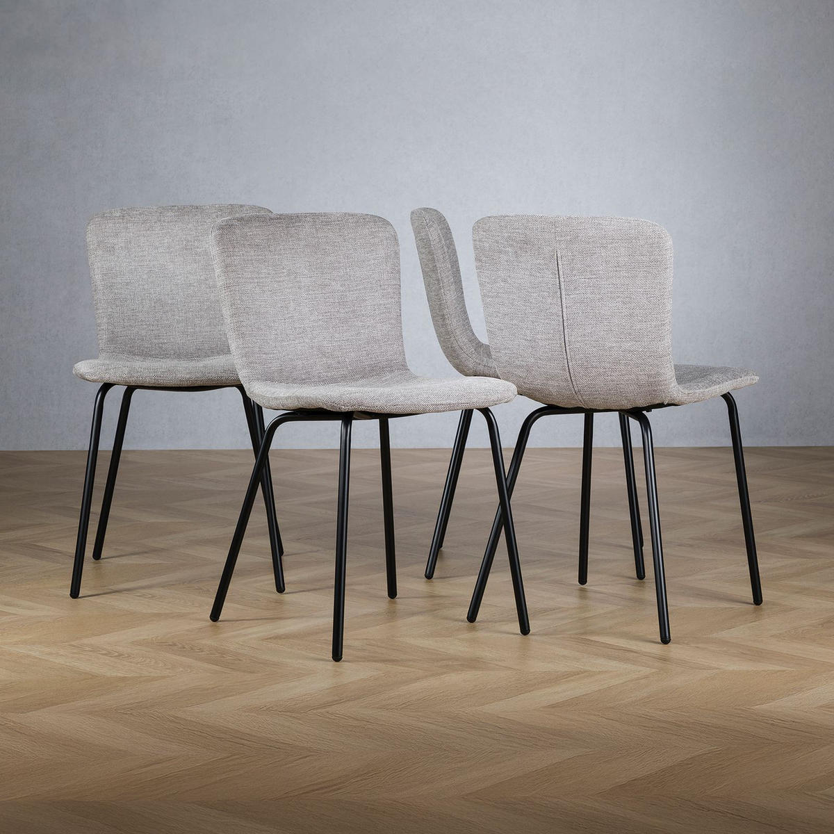 ESSZIMMERSTÜHLE AUDREY 4ER-SET - Grau, Textil (43/80/50cm) - IDIMEX