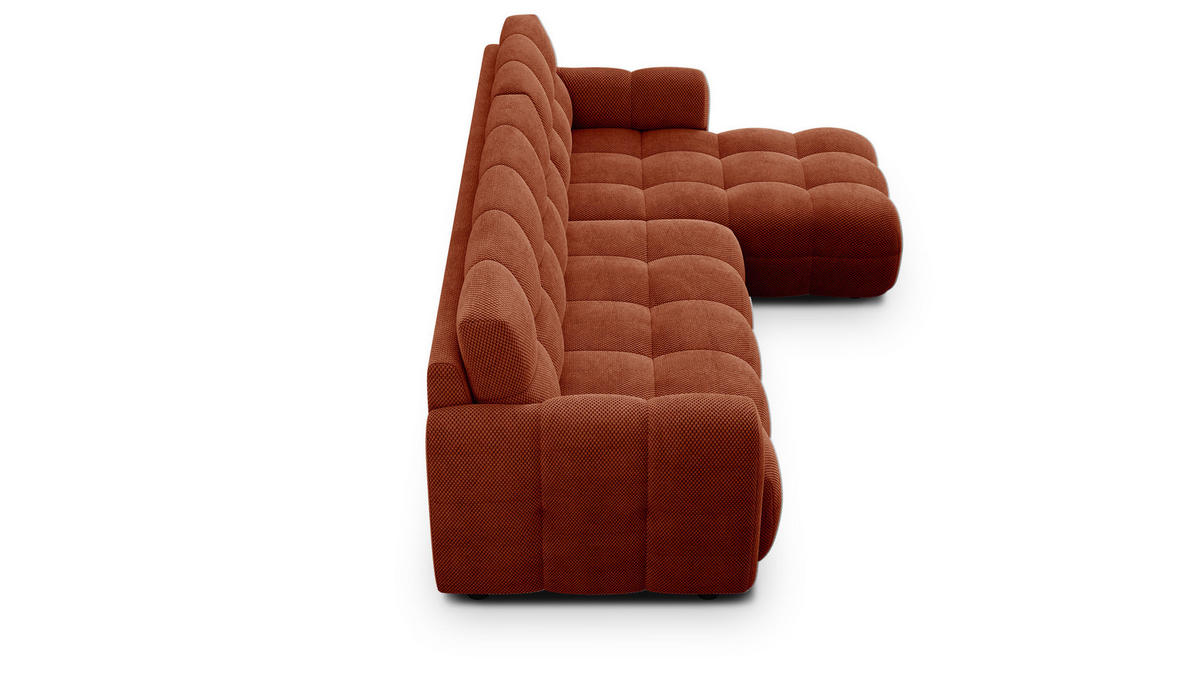 ECKSOFA MELLOW 4-Sitzer, dunkelorange - Dunkelorange/Schwarz, Holz/Textil (262/156cm) - Courtois Laville