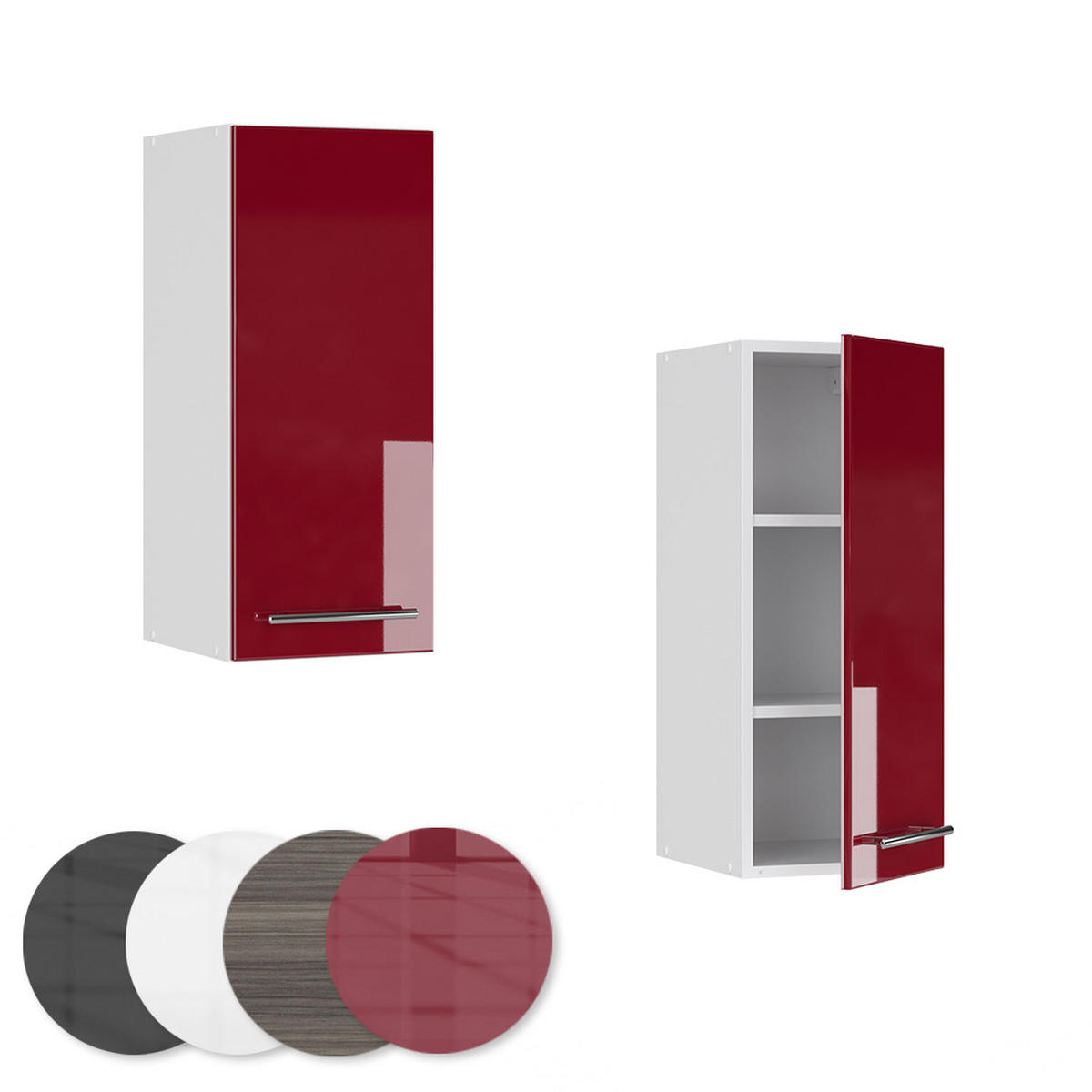 HÄNGESCHRANK Fame-Line Bordeaux Hochglanz 30 cm - Bordeaux/Weiß, Holzwerkstoff (30/72/34.1cm) - Vicco