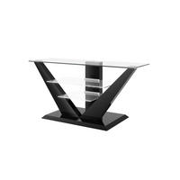 FERNSEHTISCH rechteckig Schwarz Hochglanz Glas 140/65/53 cm - Schwarz Hochglanz, Holzwerkstoff (53.5/65/140cm)