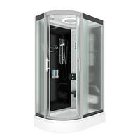 DUSCHE Duschkabine D60-73M1L-EC Schwarz 120x80 - Schwarz, Glas/Kunststoff (120/80/215cm) - AcquaVapore by Sandra Jentho