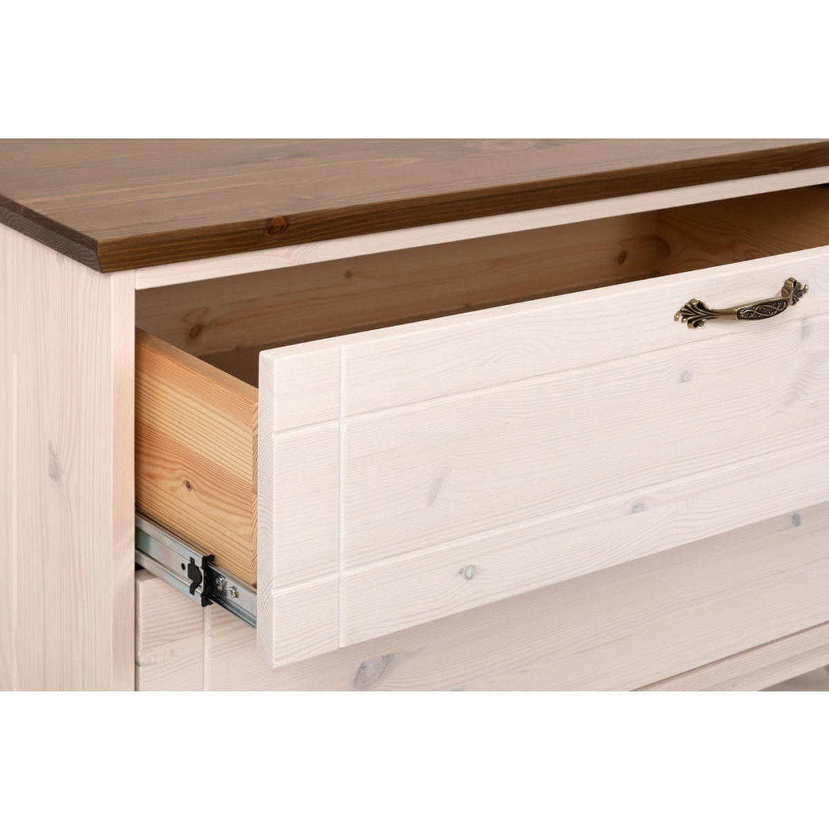 KOMMODE 89 cm - Dunkelbraun/Weiß, Holz (89/58/52cm) - MSL wooden furniture