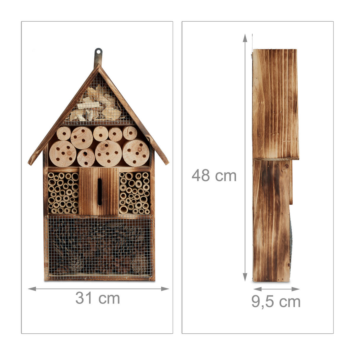 INSEKTENHOTEL - Hellbraun, Holz (31/48/9.5cm) - Relaxdays