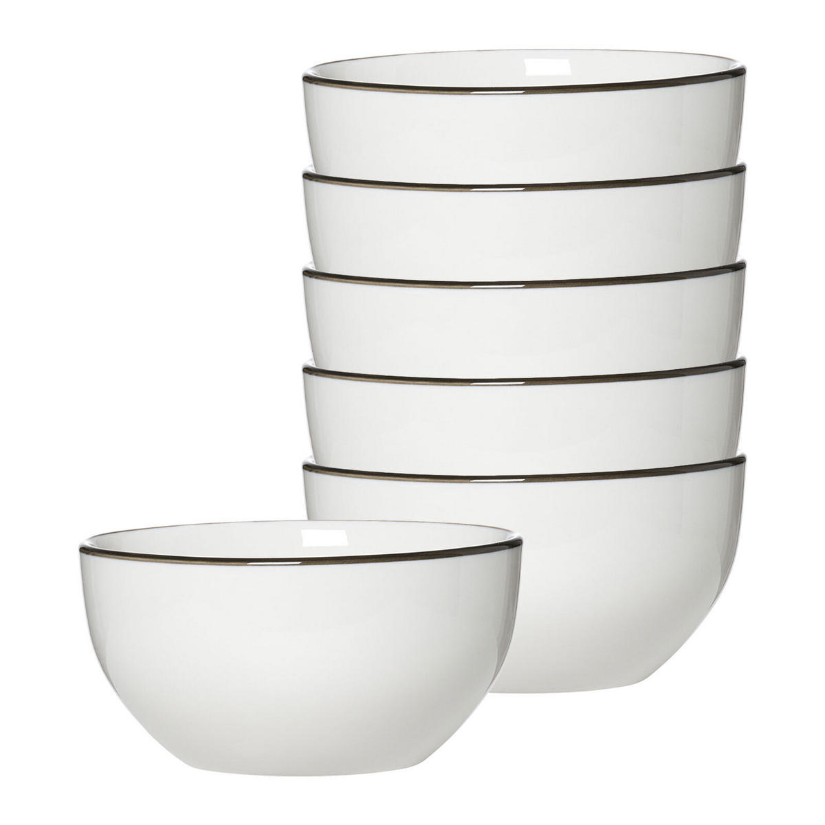 MÜSLISCHALEN Adela grau ø 14 cm 6er Set - Grau, Keramik (14cm) - Ritzenhoff Breker