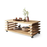 COUCHTISCH rechteckig Eiche Gold Ablage Rollen - Eichefarben, Holzwerkstoff (60/120/45cm) - designimpex