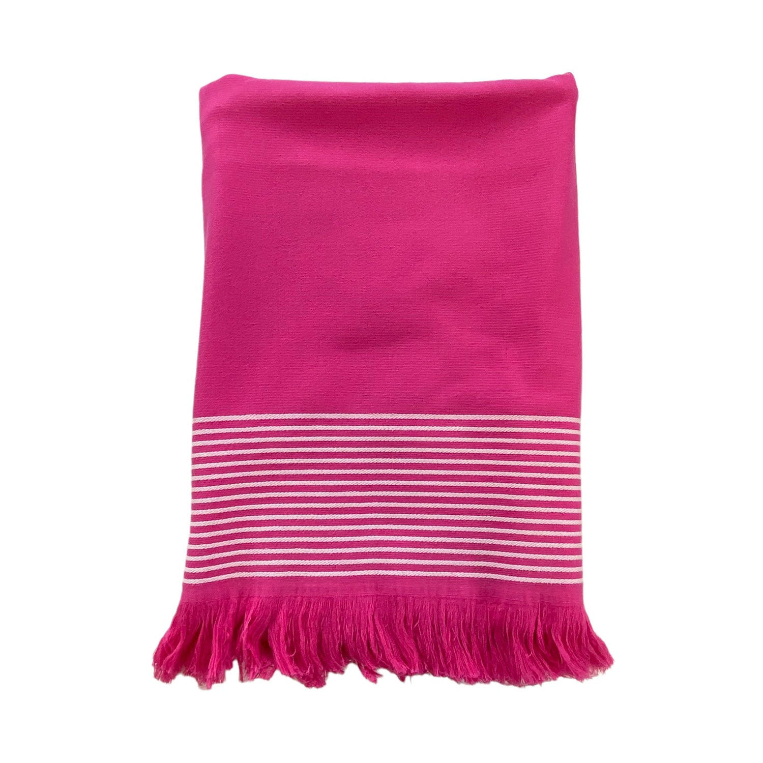 HAMAMTUCH mit Frotteefutter Paski Fuchsia 90x170 300g/m² - Pink, Textil (90/170cm) - LE COMPTOIR DE LA PLAGE