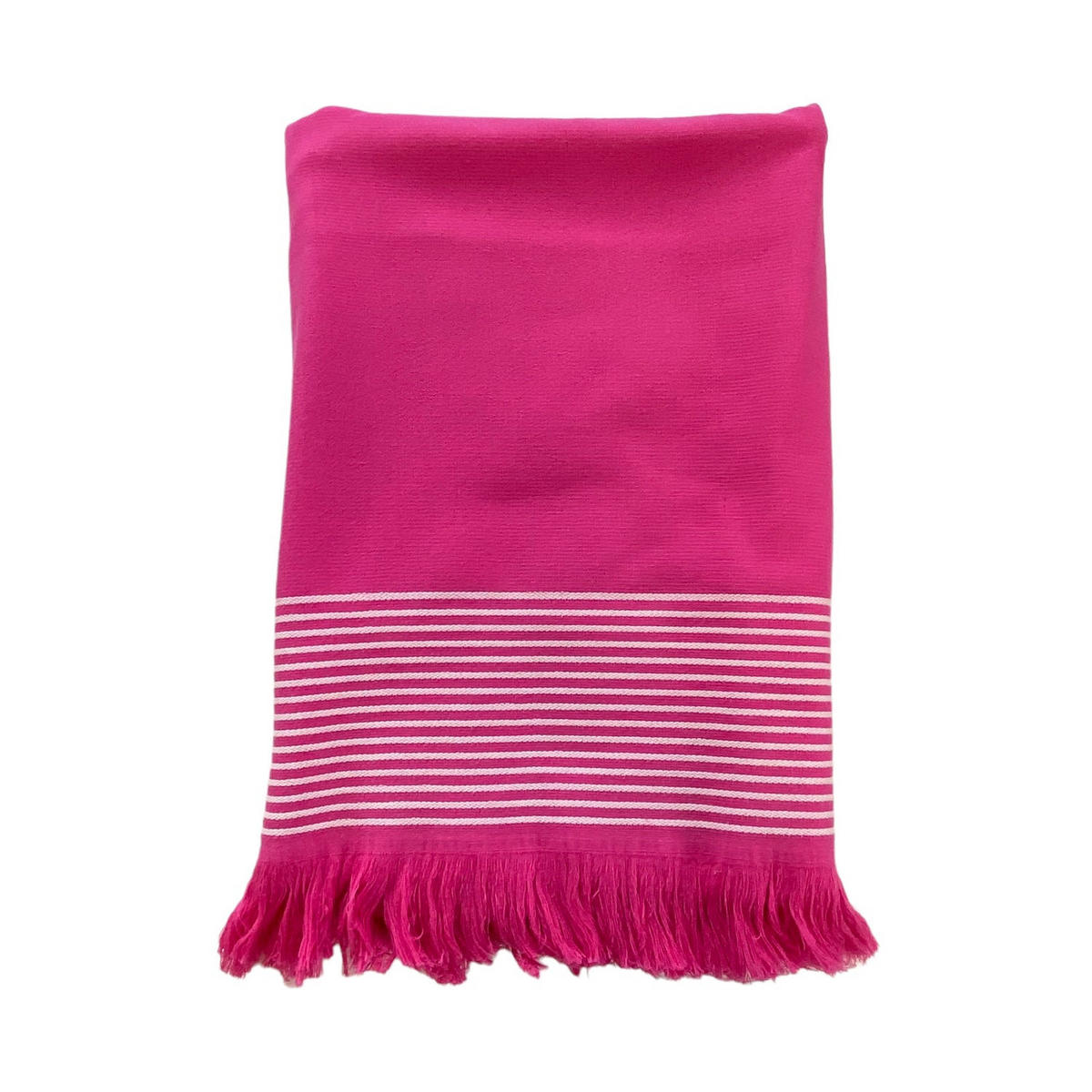 HAMAMTUCH mit Frotteefutter Paski Fuchsia 90x170 300g/m² - Pink, Textil (90/170cm) - LE COMPTOIR DE LA PLAGE