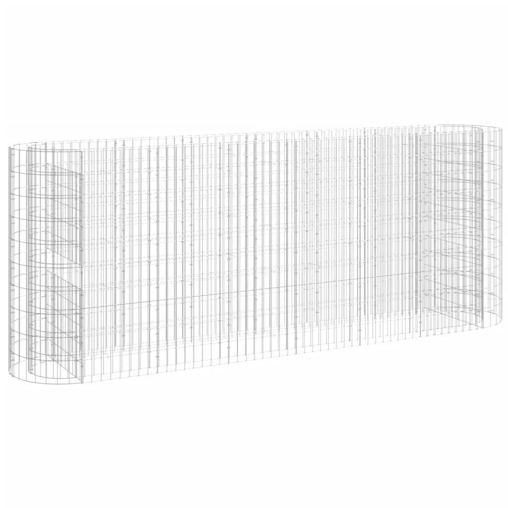 furnicato Gabionen-Hochbeet Silber 50x100x260 cm