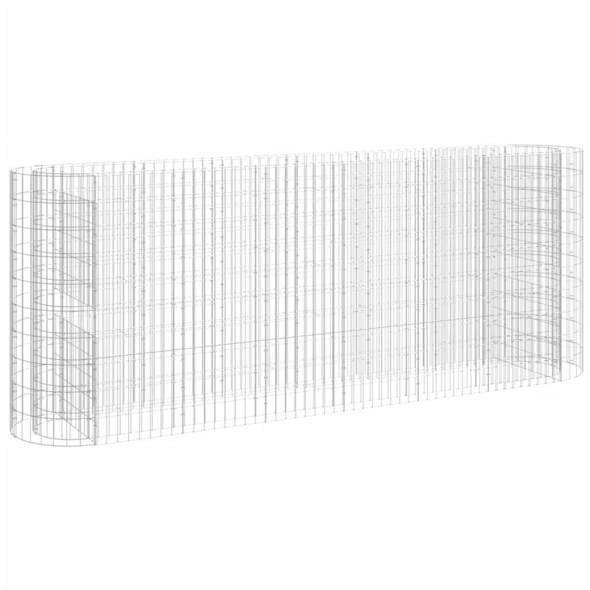 GABIONEN-HOCHBEET Verzinktes Eisen 260x50x100 cm - Silberfarben, Metall (260/100/50cm) - furnicato