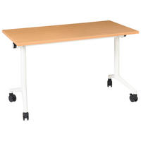 SCHREIBTISCH Zusammenklappbarer Braun 120/60 cm Cavi - Braun/Weiß, Holzwerkstoff (60/120/73cm) - Beliani