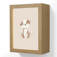 NÁSTĚNNÁ LAMPA Pes - skvrnitý - hnědý 15x20 cm - béžová, kompozitní dřevo (15/20/8cm) - OnlyWow