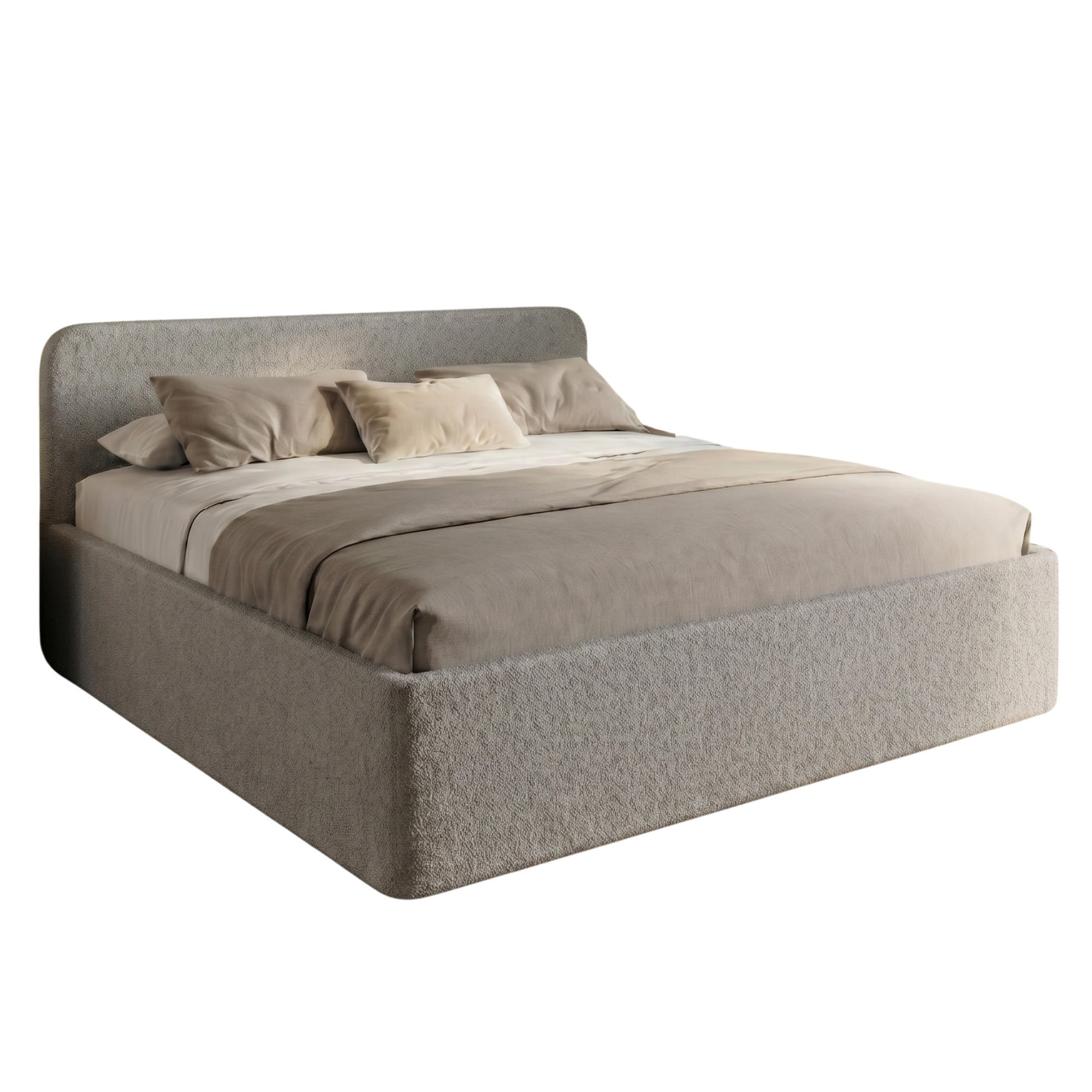 POLSTERBETT 180x200 cm Bouclé Silber - Silberfarben, Textil (180/200cm) - Home Collective