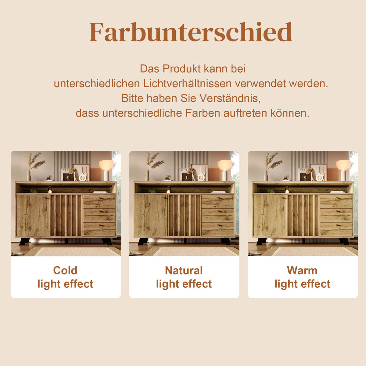 SIDEBOARD 120/40/85 cm in Dunkleiche mit 3 Schubladen und 2 Türen - Braun, Holz (120/85/40cm) - Flora Grace