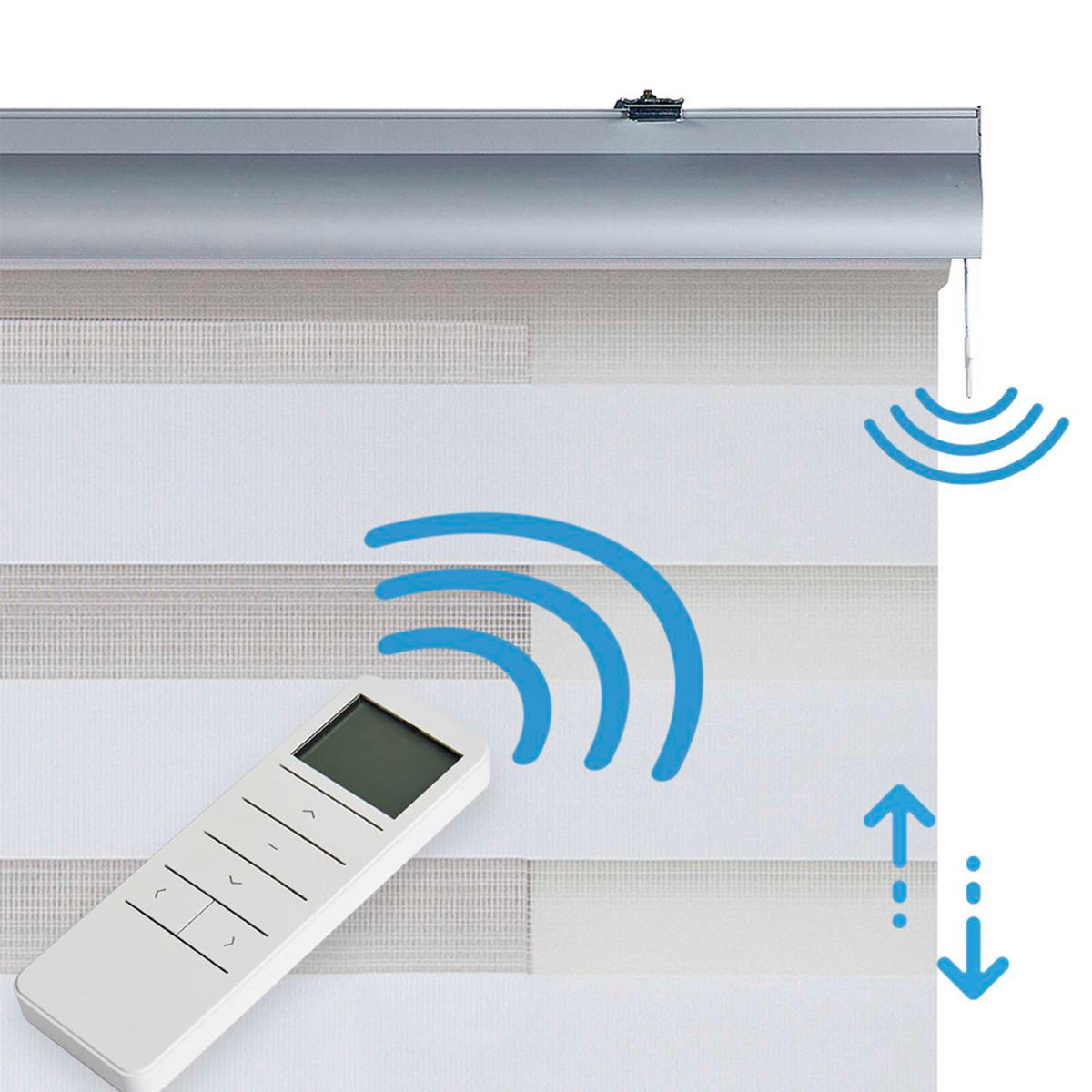 DOPPELROLLO Motorisiertes Weiß 200x250 cm - Weiß, Kunststoff (200/250cm) - STORESDECO