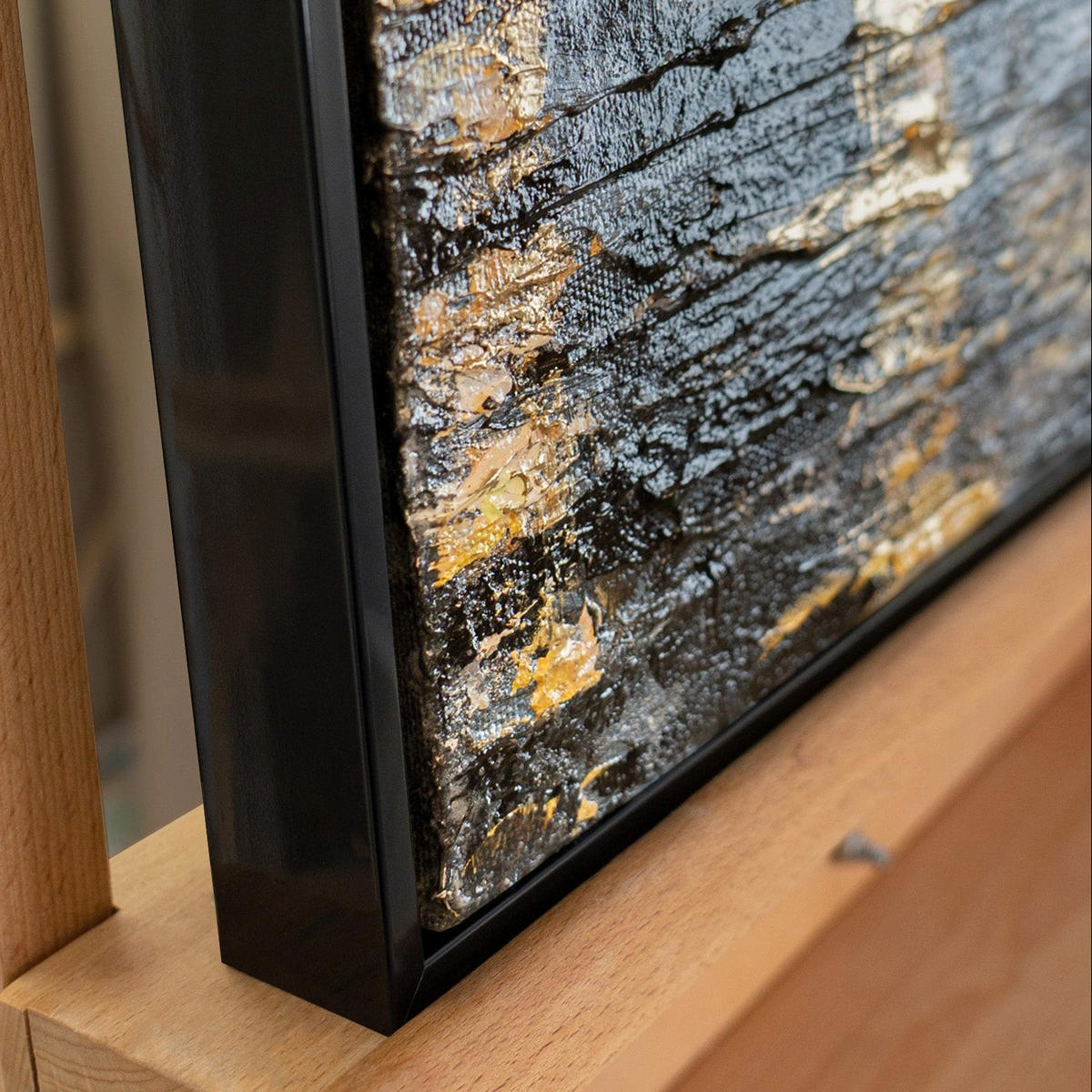 GEMÄLDE Regenlaternen Schattenfugenrahmen Schwarz 70x50 cm - Schwarz, Holz (70/50cm) - YS-art gallery