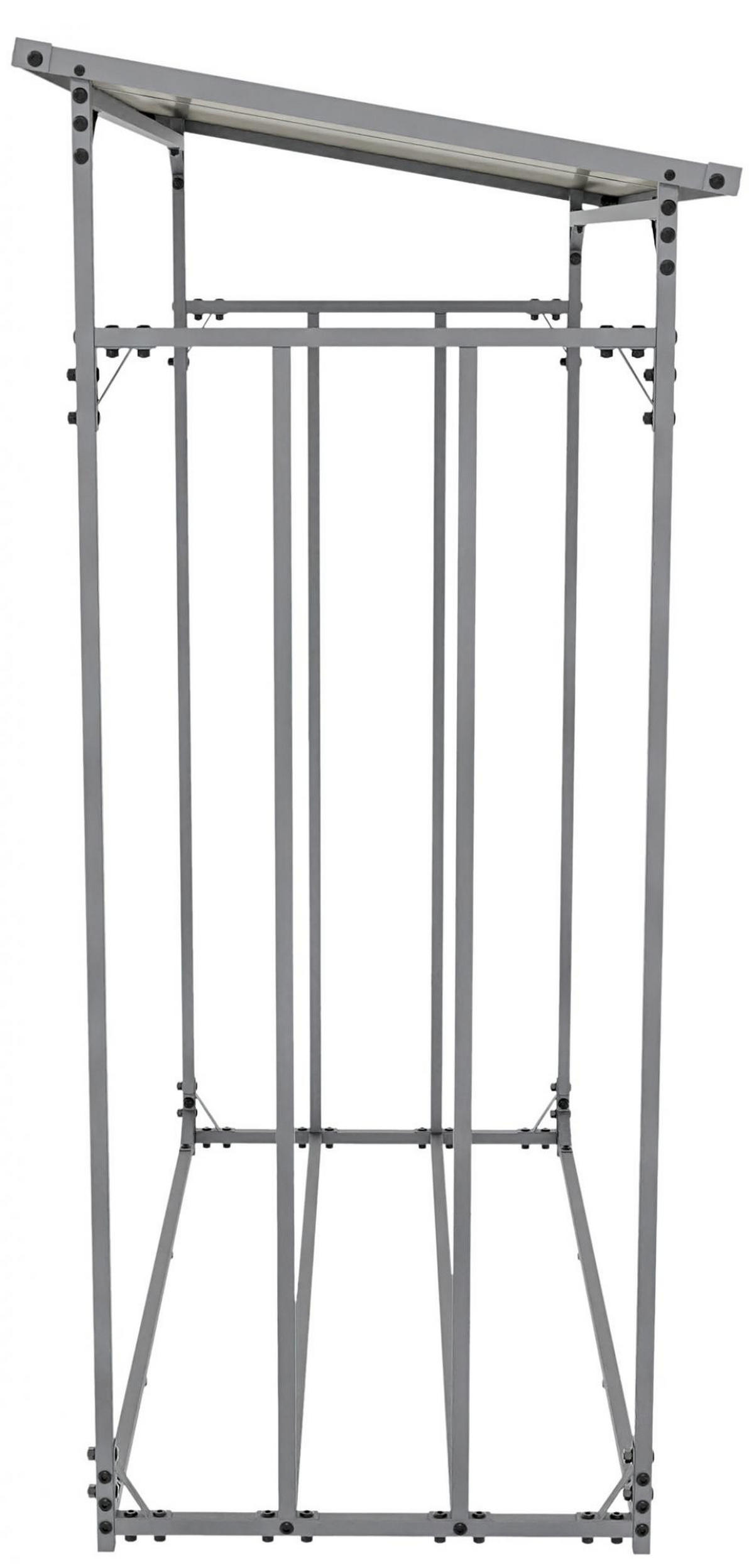 KAMINHOLZREGAL 130/70/165 cm Metall anthrazit - Anthrazit/Schwarz, Metall (130/165/70cm) - CLP