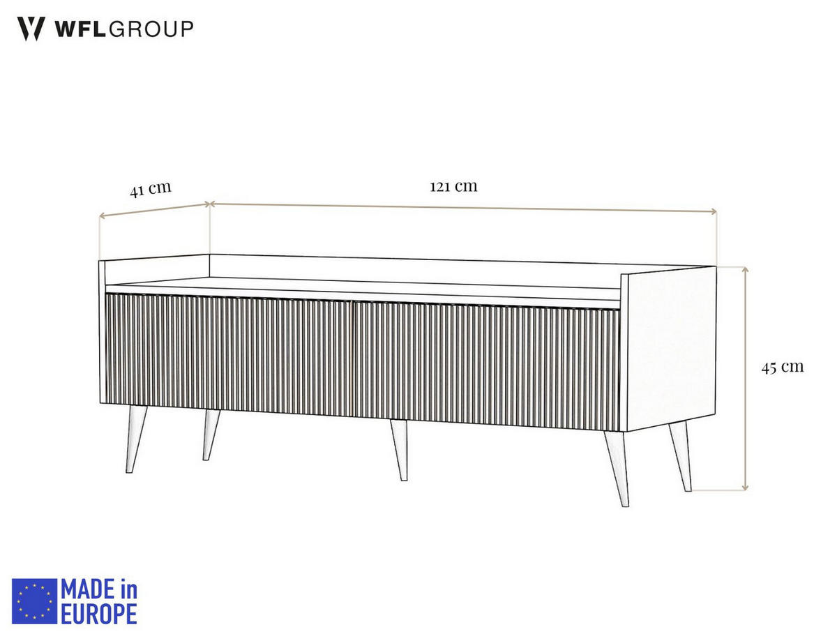 TV-LOWBOARD Arysa in Braun Walnuss Holzoptik 120/45/41 cm - Dunkelbraun/Walnussfarben, Holzwerkstoff/Metall (121/45/41cm) - WFL GROUP