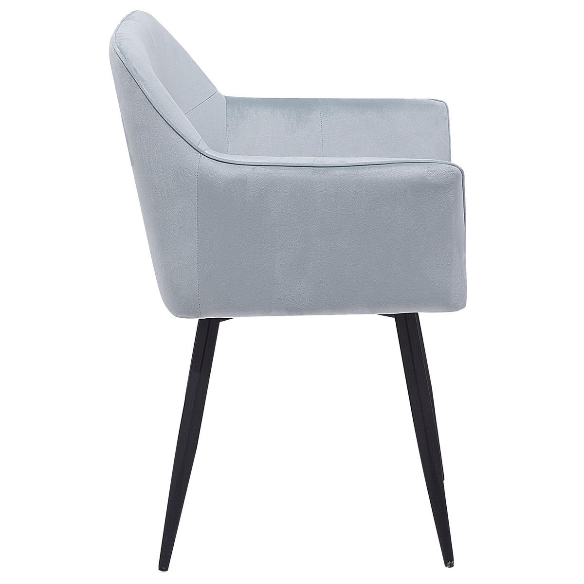 ESSZIMMERSTUHL 2er-Set Samtstoff Grau Jasmin - Grau, Textil/Metall (60/91/49cm) - Beliani