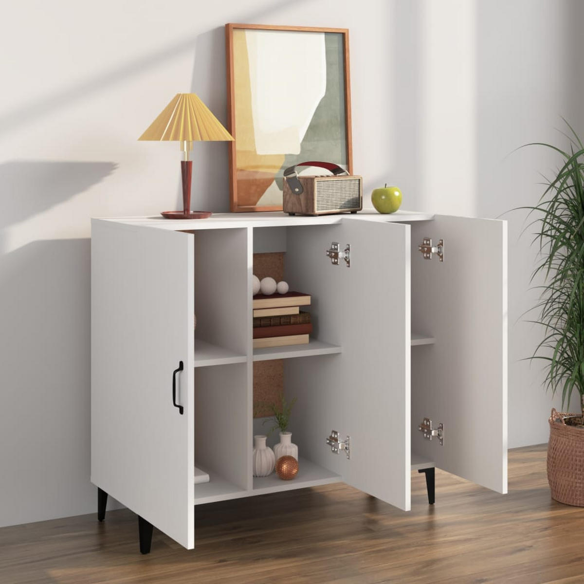 SIDEBOARD Weiss 90/34/80 Cm Holzwerkstoff - Weiß, Holzwerkstoff (34/80/90cm) - vidaXL