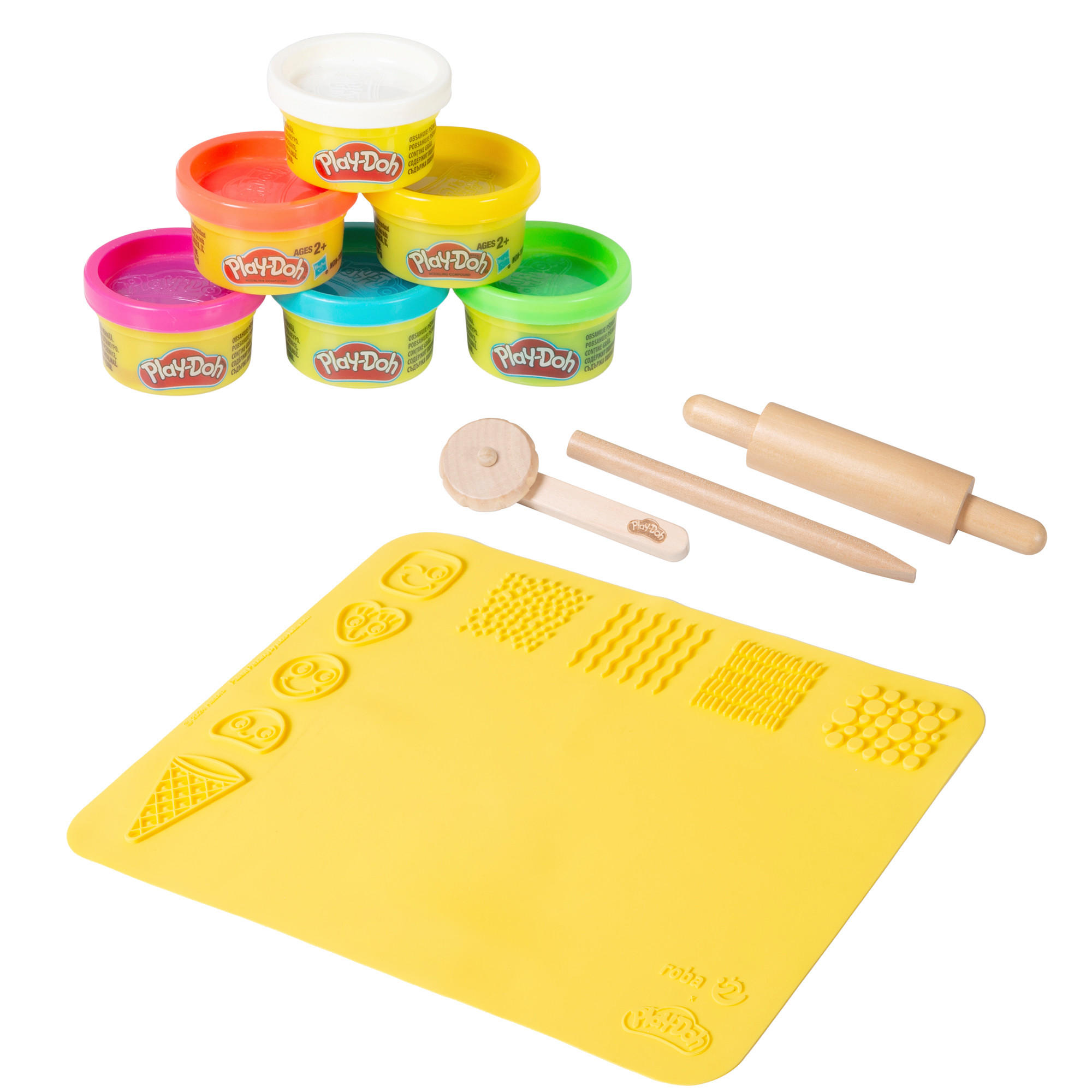 SPIELSET KNETE roba x Play-Doh Mittel - Grau, Holz/Kunststoff (30/40/1cm) - Roba