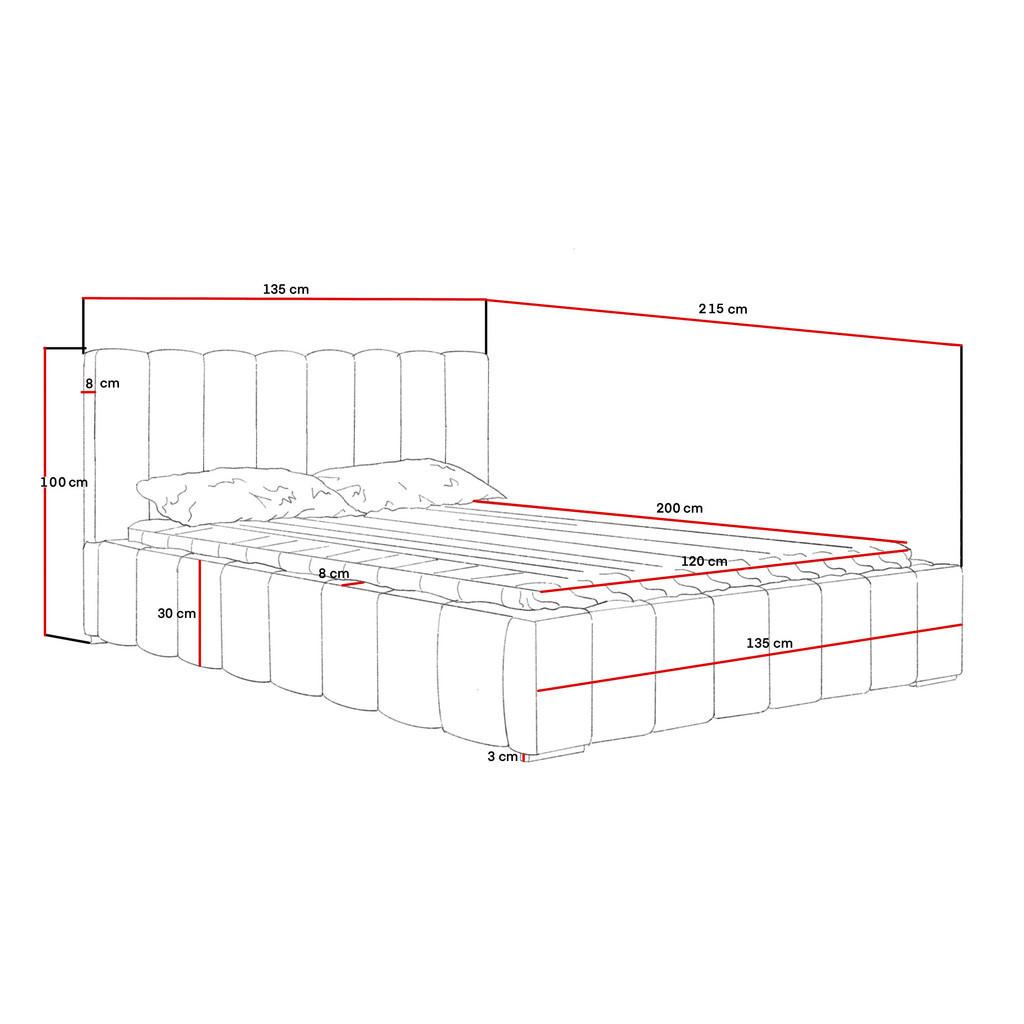 Thumbnail - Marpur Polsterbett, Orange, Textil, Höhe ca. 18 cm, 120x200 cm, Oeko-Tex® Standard 100, Schlafzimmer, Betten, Polsterbet...