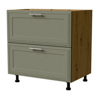 SCHUBLADENUNTERSCHRANK Salo D2/80 Eiche Artisan / Reed Green Matt 80 / 50 / 82cm - Blum Teilauszug - Eiche Artisan/Grün, Holz/Holzwerkstoff (80/82/50cm) - Feldmann-Wohnen