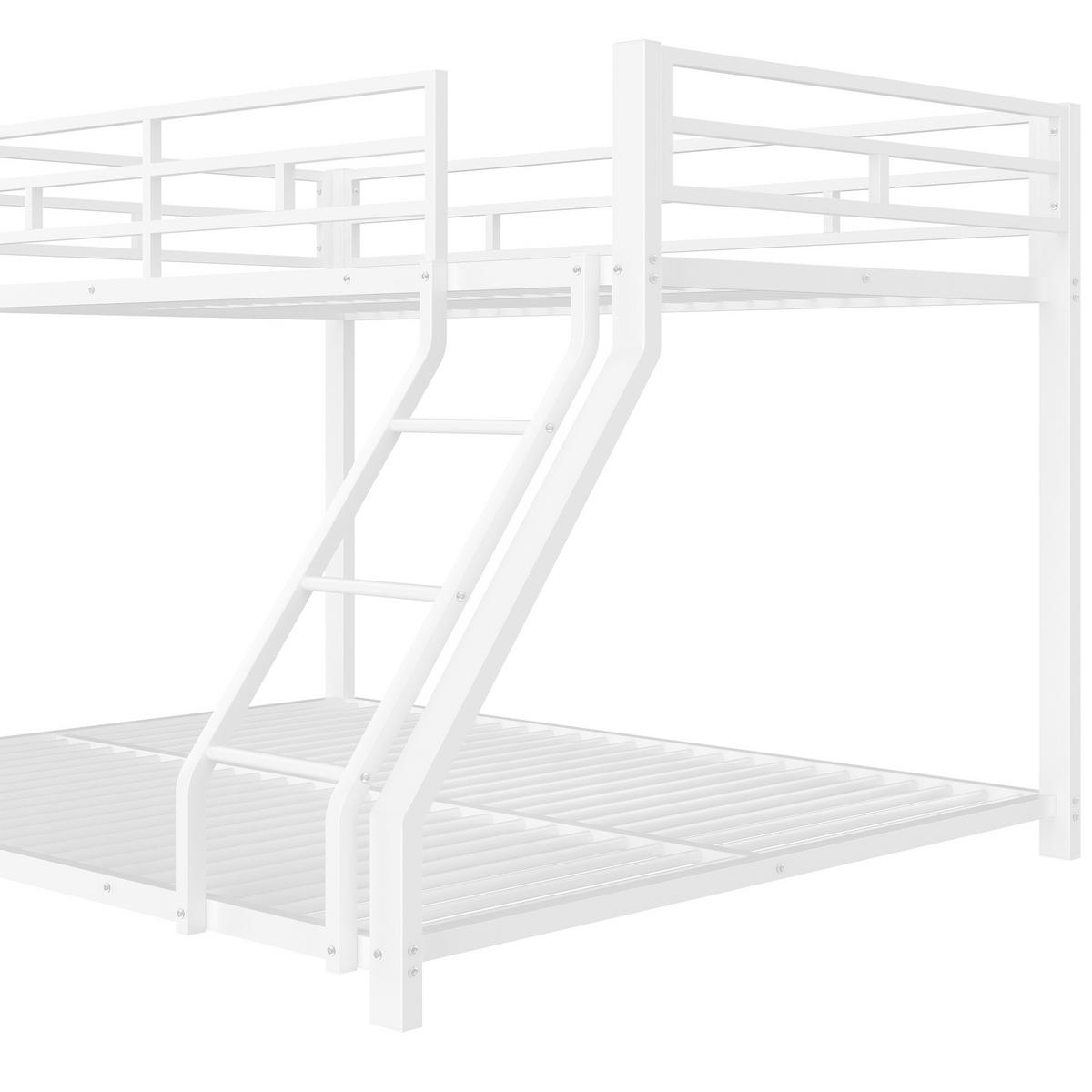 ETAGENBETT 90x200cm + 140x200cm Weiß Metall EN747 zertifiziert - Weiß, Metall (140/200cm) - FLIEKS