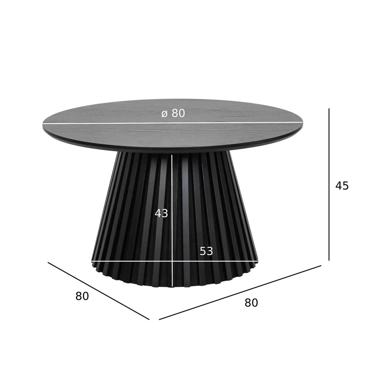 COUCHTISCH rund Schwarz 80/80/45 cm - Schwarz, Holzwerkstoff (80/80/45cm) - Furnhouse