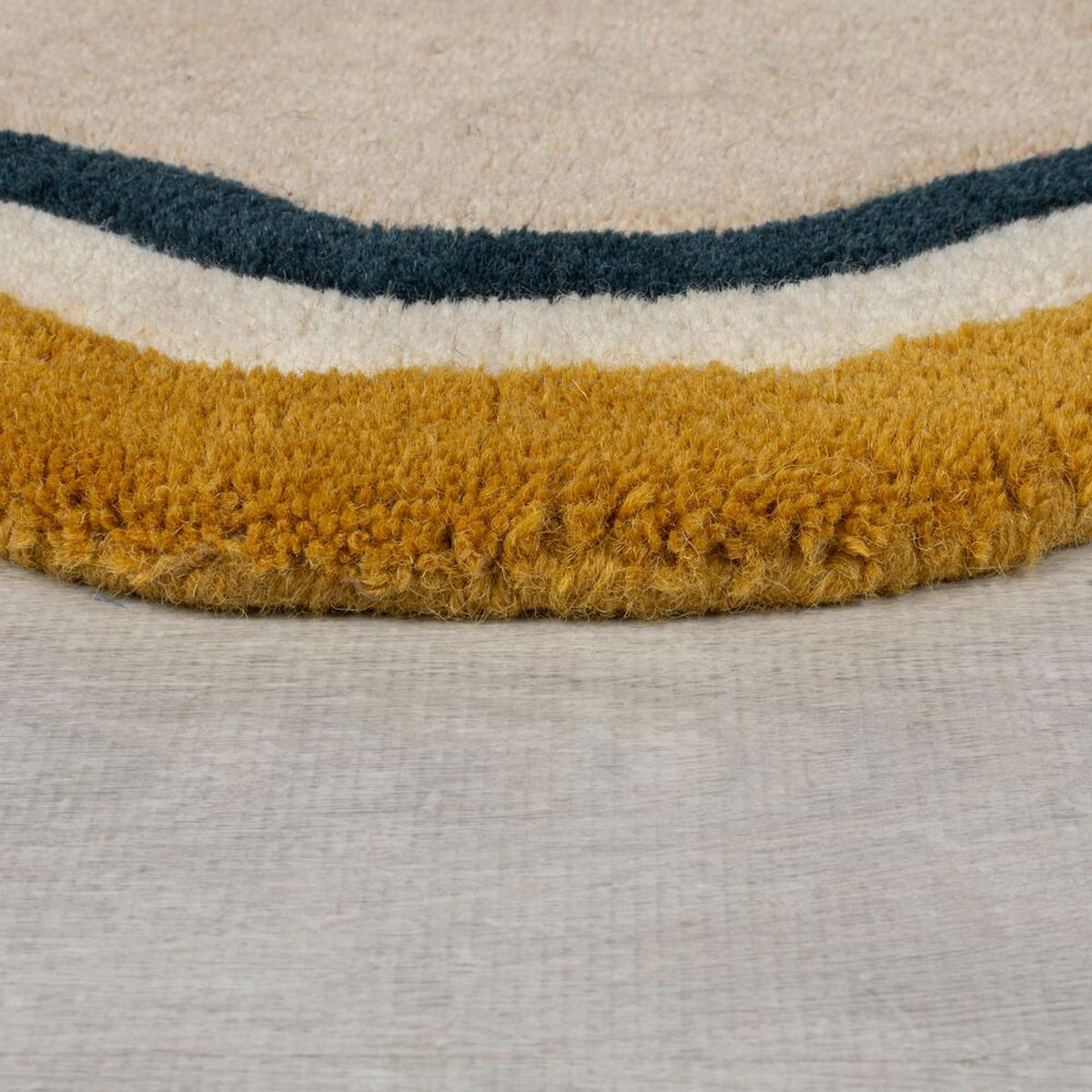 WOLLTEPPICH Wellenbordüre-Design, pastell handgetuftet WINCH, Multi 160x230 cm - Multicolor, Textil (160/230cm) - KADIMA DESIGN