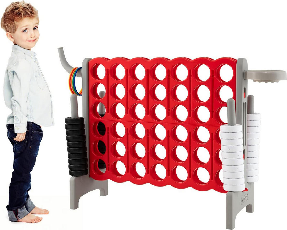 SPIELSET 4 in 1 Riesiges 4 Gewinnt Multicolor - Multicolor, Kunststoff (33/84cm) - COSTWAY