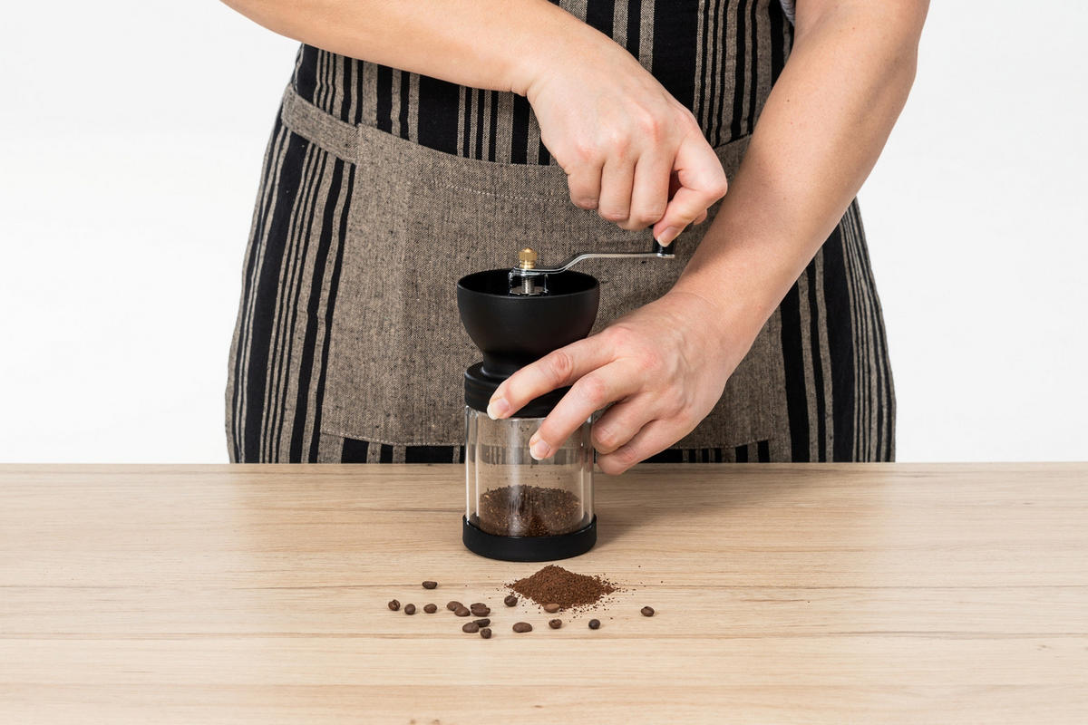 KAFFEEMÜHLE mit Kurbel - Schwarz, Glas (14.5/20.5/9cm)