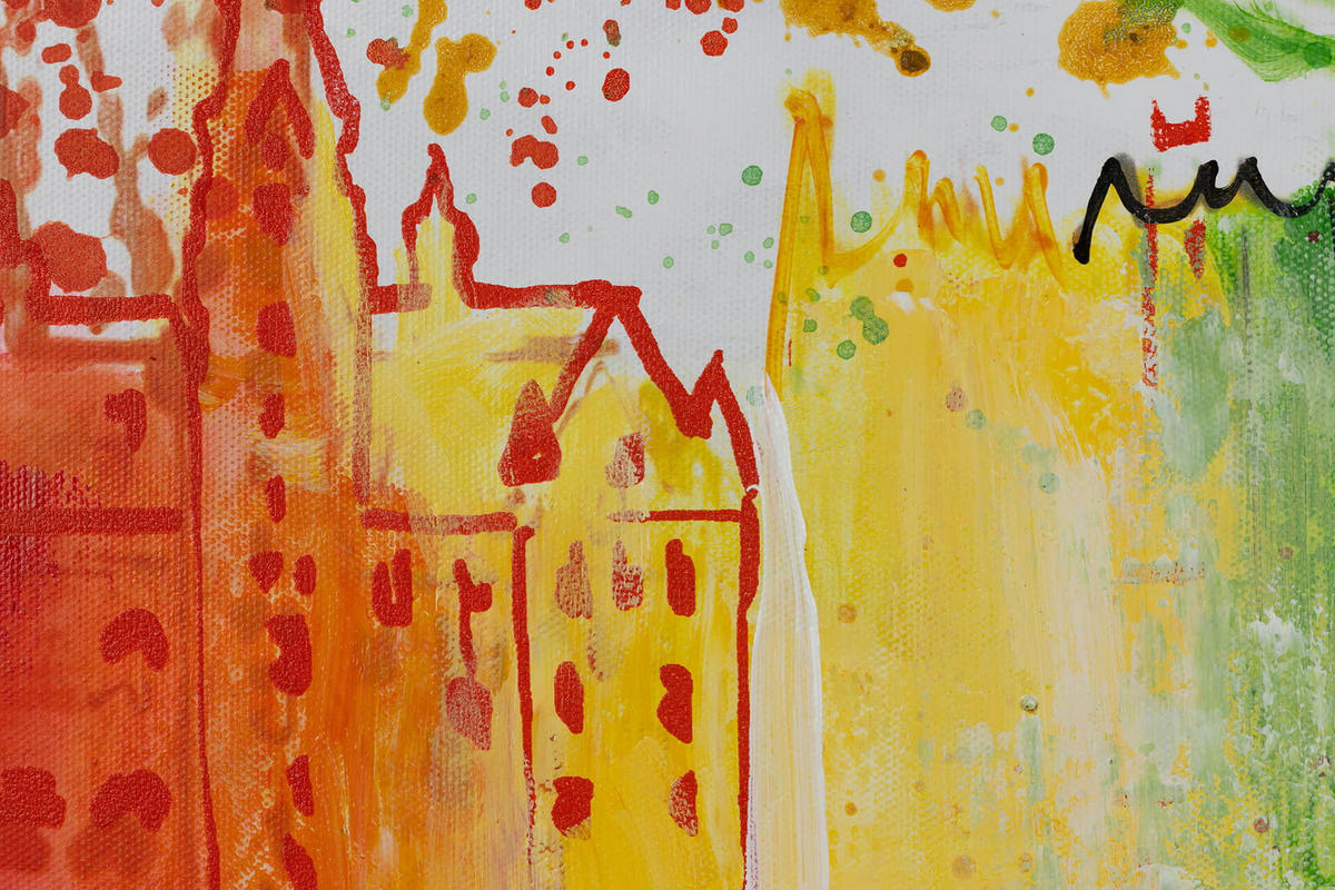 ACRYLBILD HANDGEMALT 120/60 cm - Multicolor/Grau, Holz/Textil (1.7/60cm) - KUNSTLOFT