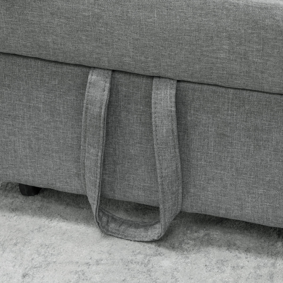 SCHLAFSESSEL 3-in-1, mit Bettfunktion, Hellgrau - Hellgrau, Textil (65.5/81/104cm) - HOMCOM