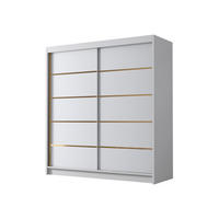 SCHIEBETÜRENSCHRANK Bali IV - Goldfarben/Weiß, Holzwerkstoff/Metall (180/215/58cm) - MIRJAN24