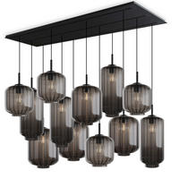 HÄNGELEUCHTE Velo 12-flammig Rauch Ø 18/20/25cm - Anthrazit/Schwarz, Glas (25/25/27cm) - s.luce