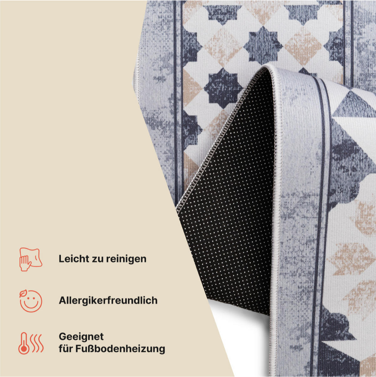 TEPPICH NORA Grau 100/200 cm - Grau, Textil (100/200cm) - Tapiso