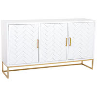 SIDEBOARD mit 3 türiges aus holz und metall 160x41x90 cm - Weiß, Holz (160/90/41cm) - Wanderlust