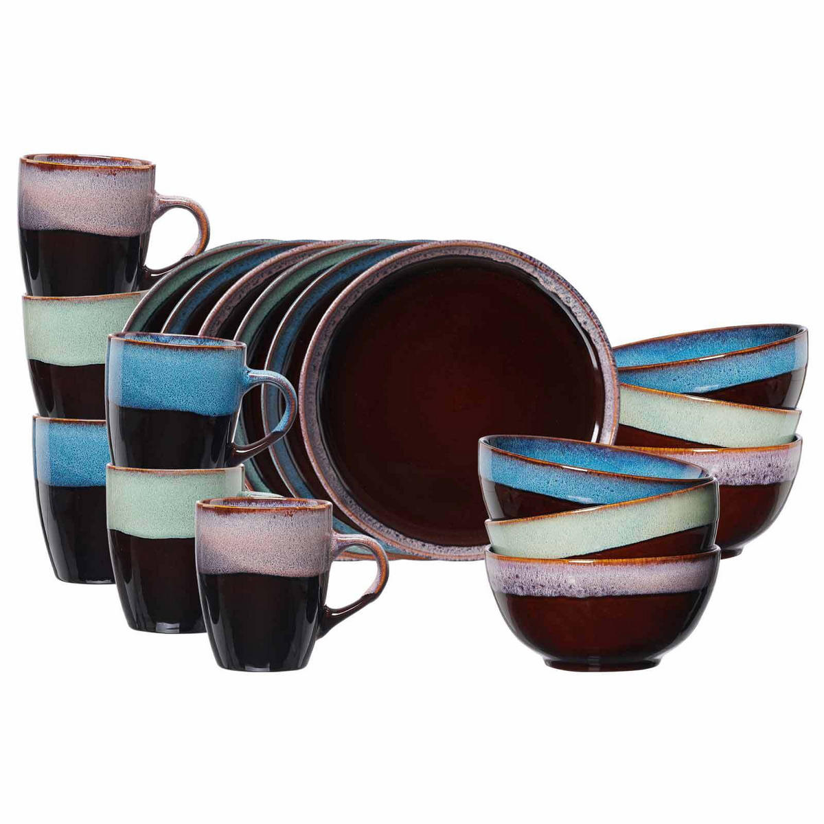 FRÜHSTÜCKSSET Mongu bunt 18er Set - Multicolor, Keramik (1/1/1cm) - Ritzenhoff Breker