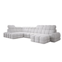 ECKSOFA TOLLO Anthology-stoff U-form 400x217x105 cm silber - Weiß, Holz/Textil (400/217cm) - DomoHome