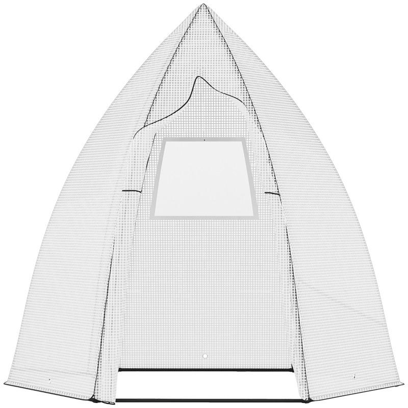 GEWÄCHSHAUS 160x140x180 cm Folie Rolltür weiß - Weiß, Metall (160/180/140cm) - Fortuna Lai