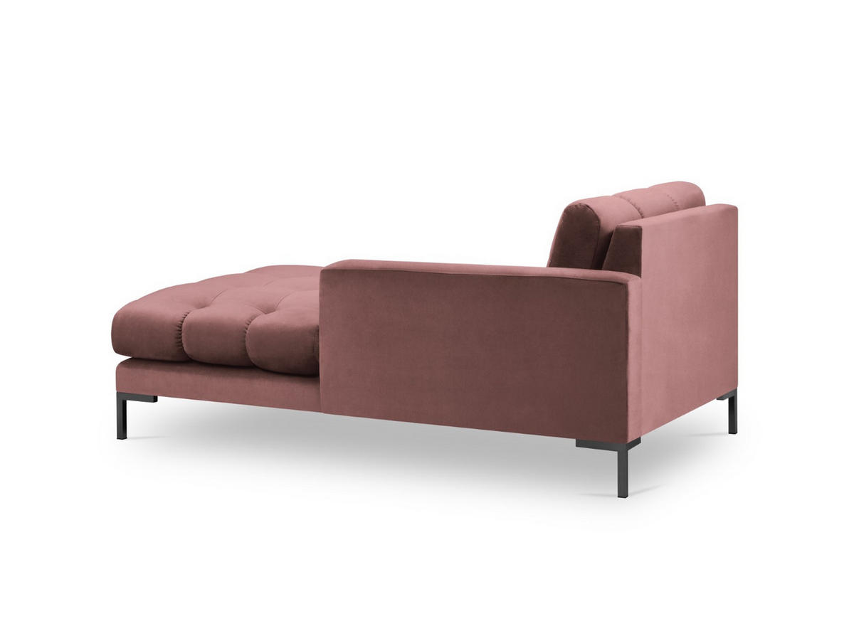 CHAISELONGUE rechts Mamaia aus Samt rosa - Pink, Textil (102/75/185cm) - Micadoni