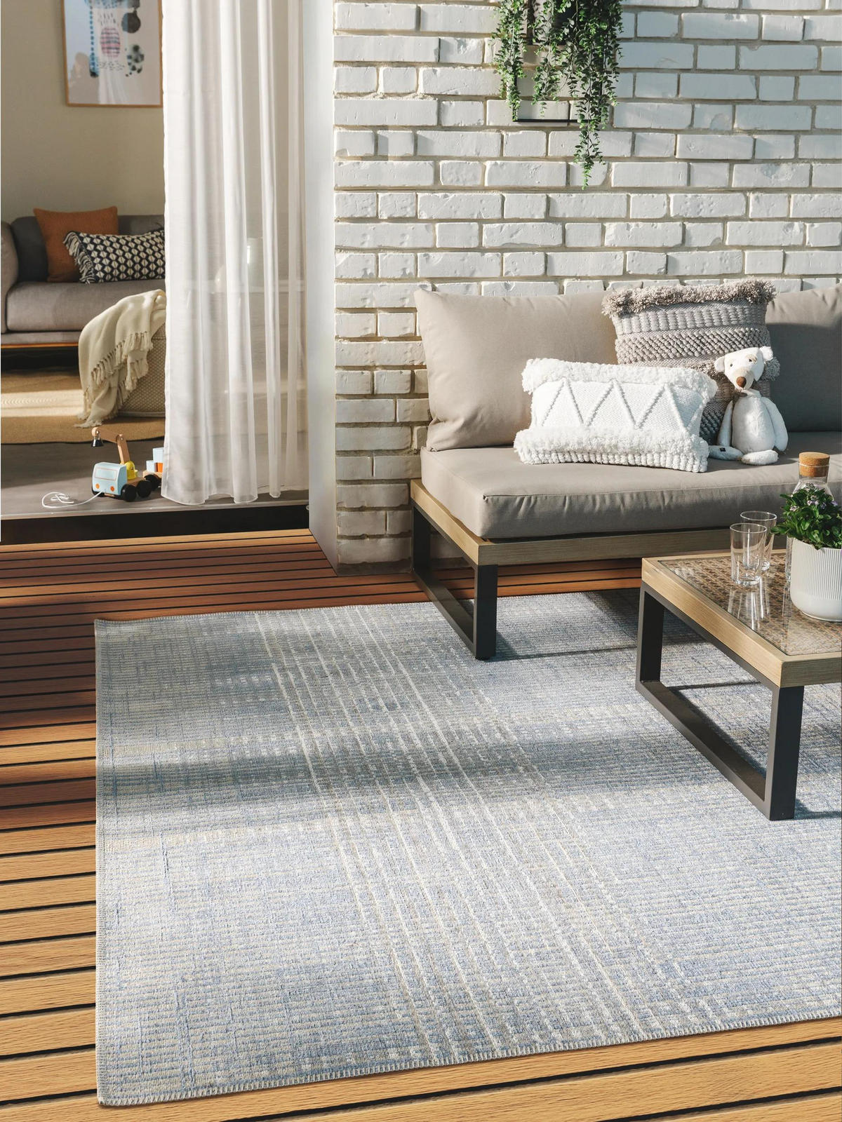 OUTDOORTEPPICH Kiano Multicolor/Blau 120x170 cm - Multicolor, Textil (120/170cm) - benuta Nest
