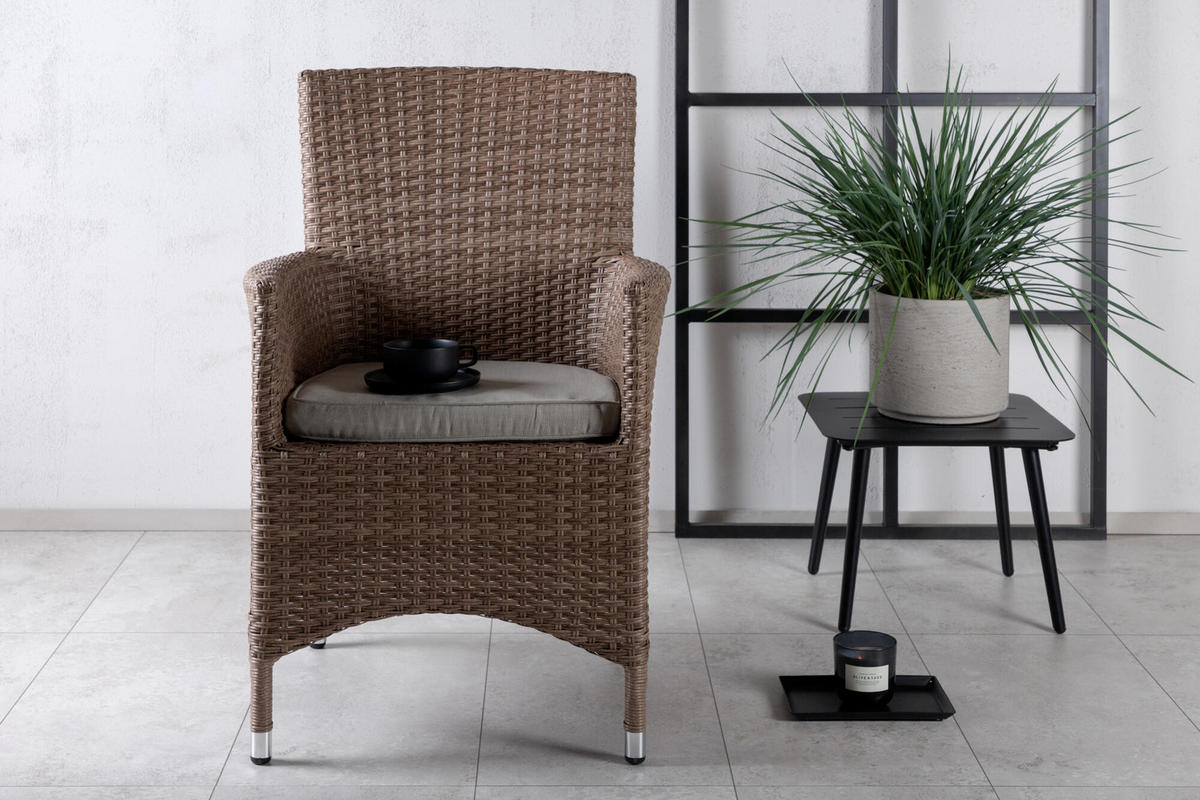 GARTENESSSTUHL MALIN Grau 58x65x92 cm - Grau, Metall (58/92/65cm) - FURNLUX