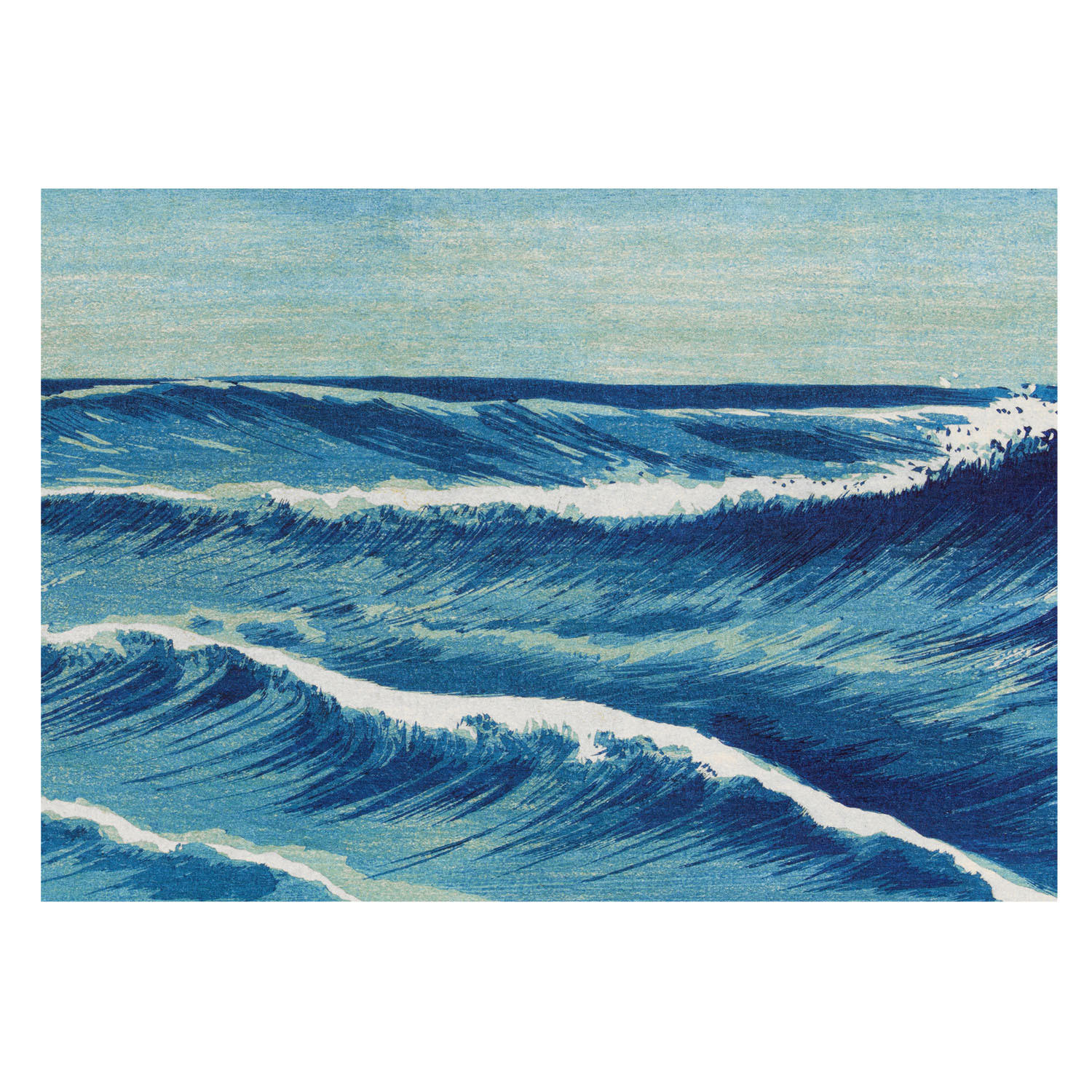 FOTOTAPETE 208x146 cm - Meereswellen - Blau, Textil (208/146cm) - Wallfluent