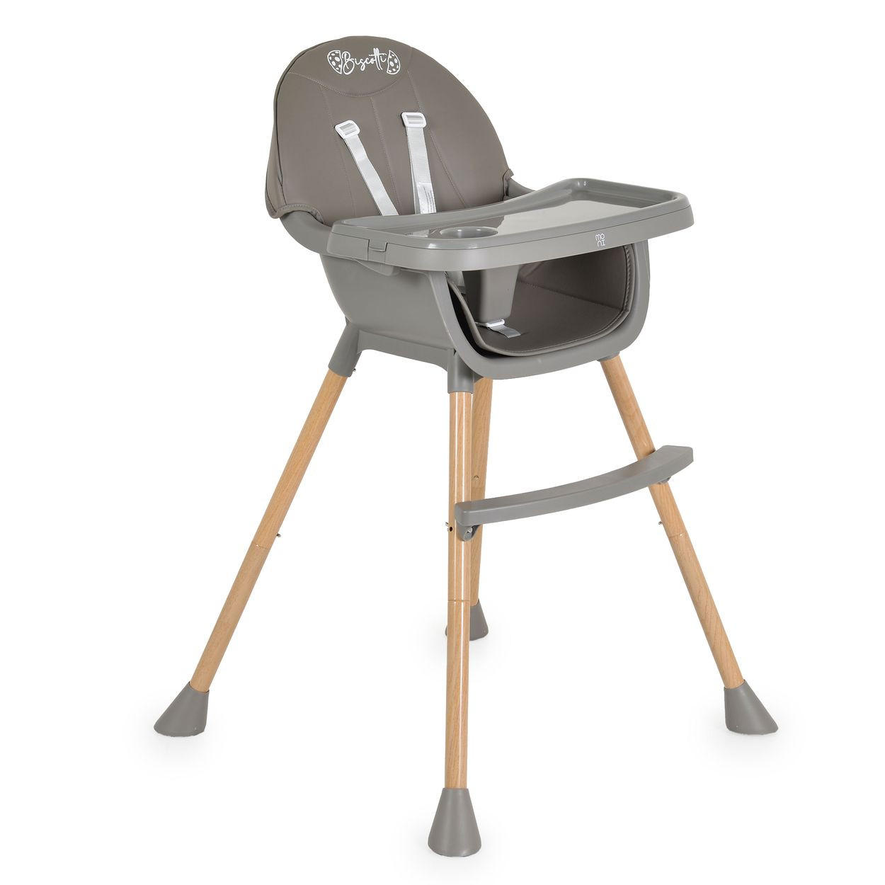 HOCHSTUHL Biscotti 2 in 1 grau Kinderstuhl Anti-Rutsch-Füße Doppeltablett - Grau, Kunststoff (64/94/64cm) - Moni